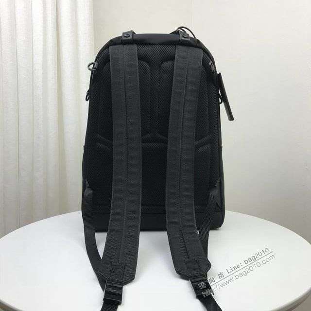 prada男包 普拉達專櫃2020爆款 2VZ066 Prada新款雙肩包 Prada男士後背包 黑+黑+藍  pyd2039